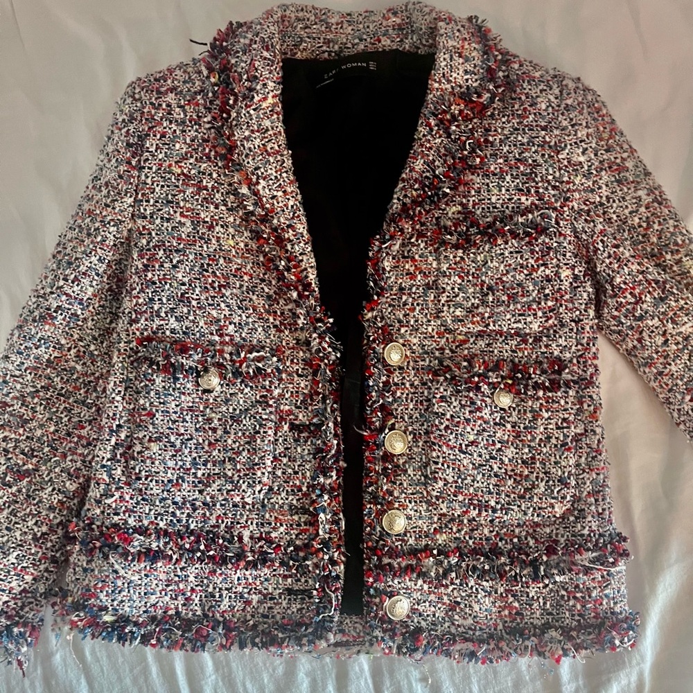 Multicolor Tweed Blazer